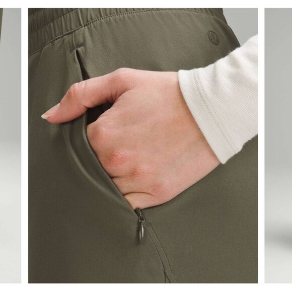 EUC Lululemon Swift Mid-Rise Wide-Leg Pant Army Green Women's 14 Athleisure - Picture 12 of 16